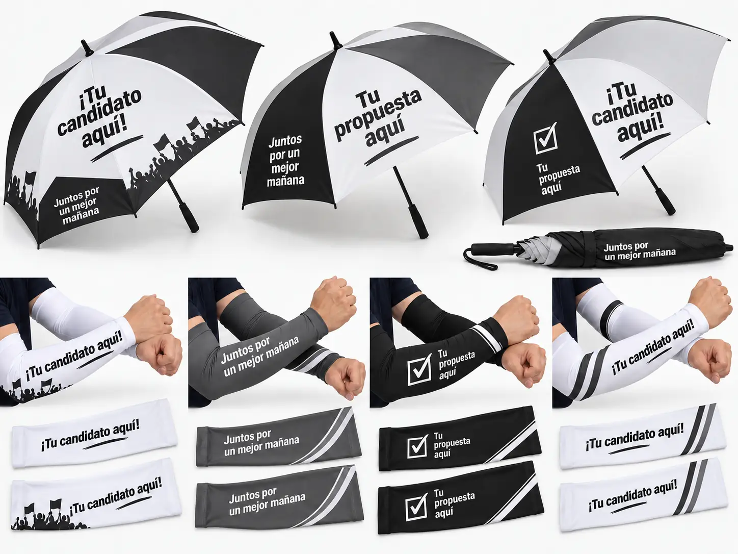 Sombrillas y mangas protectoras de sol para brigadas